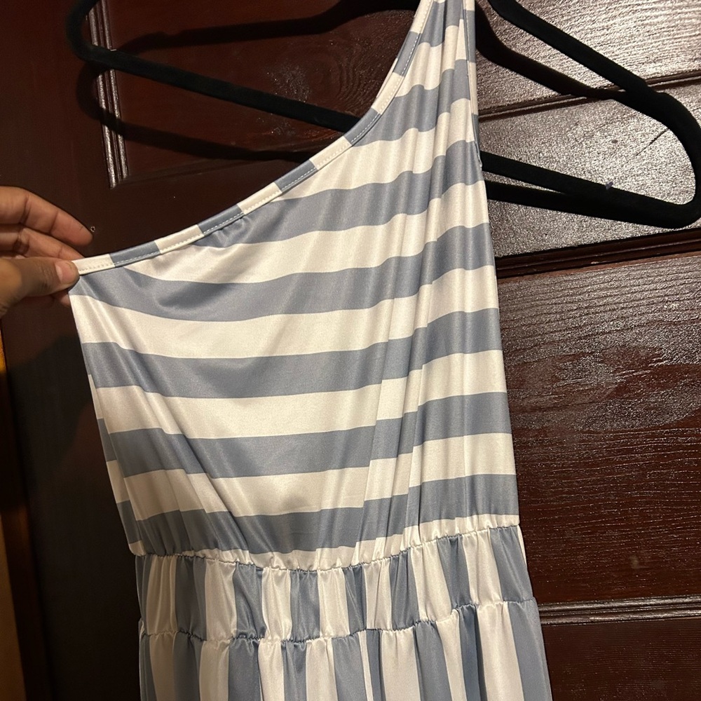 Striped One-Shoulder Jumpsuit